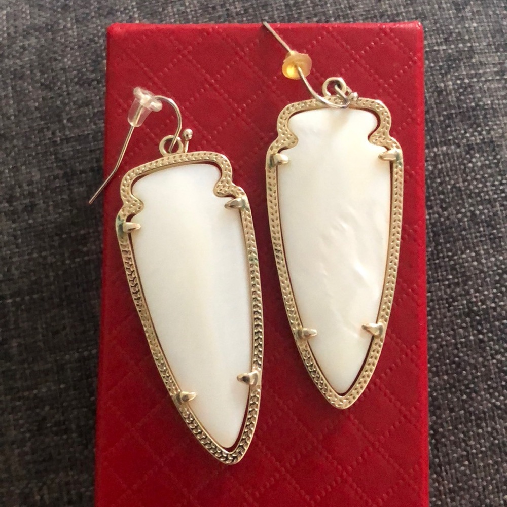 White Kendra Scott earrings
